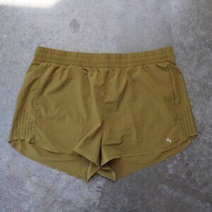 JoyLab Womens Running Shorts XL Green Vented Lined Performance Gym Athletic
